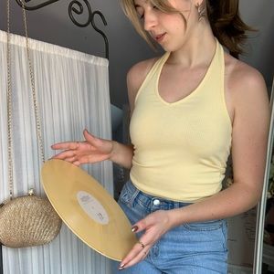 American Eagle XS yellow halter top